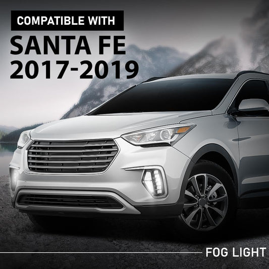 G-PLUS Front Fog Lights With Bezels Covers 4pcs Compatible with Hyundai Santa Fe 2017-2019 86564B8AC0