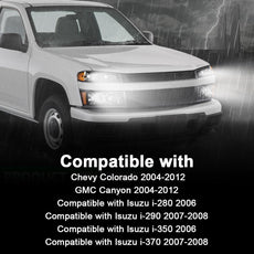 G-PLUS Headlights for Chevy Colorado GMC Canyon 2004-2012 Clear Chrome Amber Front View