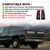G-PLUS LED Headlights Assembly + Tail Lights Fit Chevy Silverado 1500 1500 HD 2500 2500 HD 2003-2006, Smoky Lens Chrome Housing Amber Reflector Headlamps Assembly Dark Red Taillights