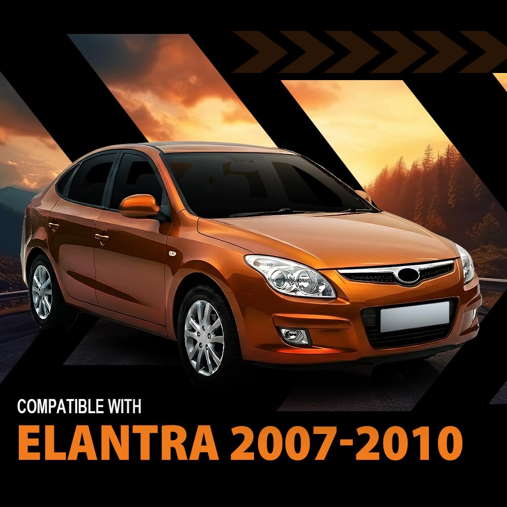 G-PLUS Front Inner Fender Liner Set Compatible with Hyundai Elantra 2007 2008 2009 2010 868112H000, 868112H010, 868122H000, 868122H010, HY1250112, HY1251112 Black