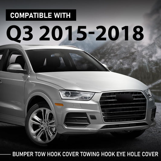 G-PLUS Front Bumper Tow Hook Cover, Compatible with Audi Q3/ Q3 Quattro 2015 2016 2017 2018, Towing Hook Eye Hole Cover, 8U0807241AGRU