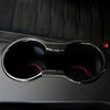 Carbon Fiber Center Console Cup Holder Trim Cover Compatible for Ford Mustang 2015-2019