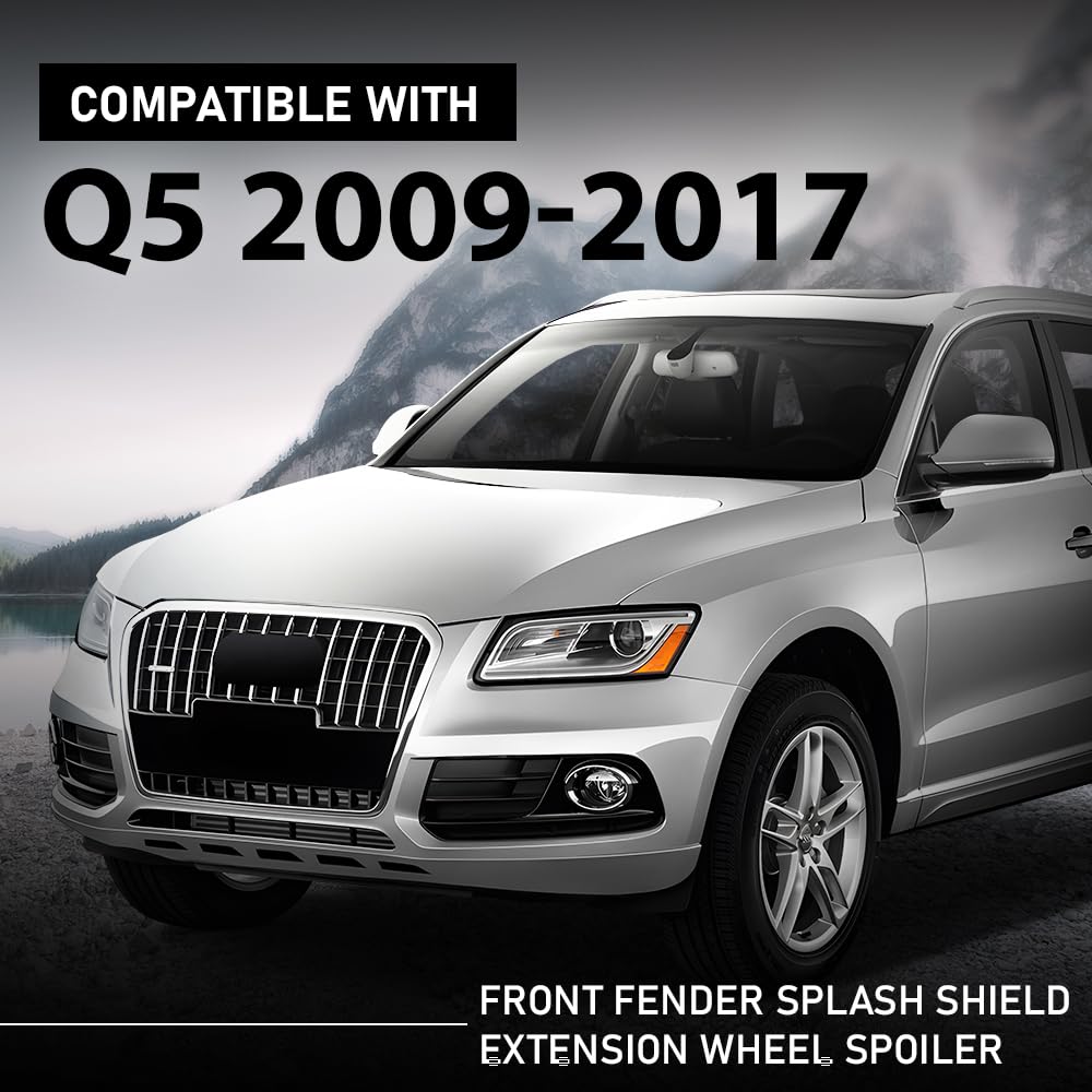 G-PLUS Pair Front Fender Splash Shield, Compatible with Audi Q5 2009-2017, Extension Wheel Spoile, Left Driver & Right Passenger Side 2PCS, 8R0853887, 8R0853888