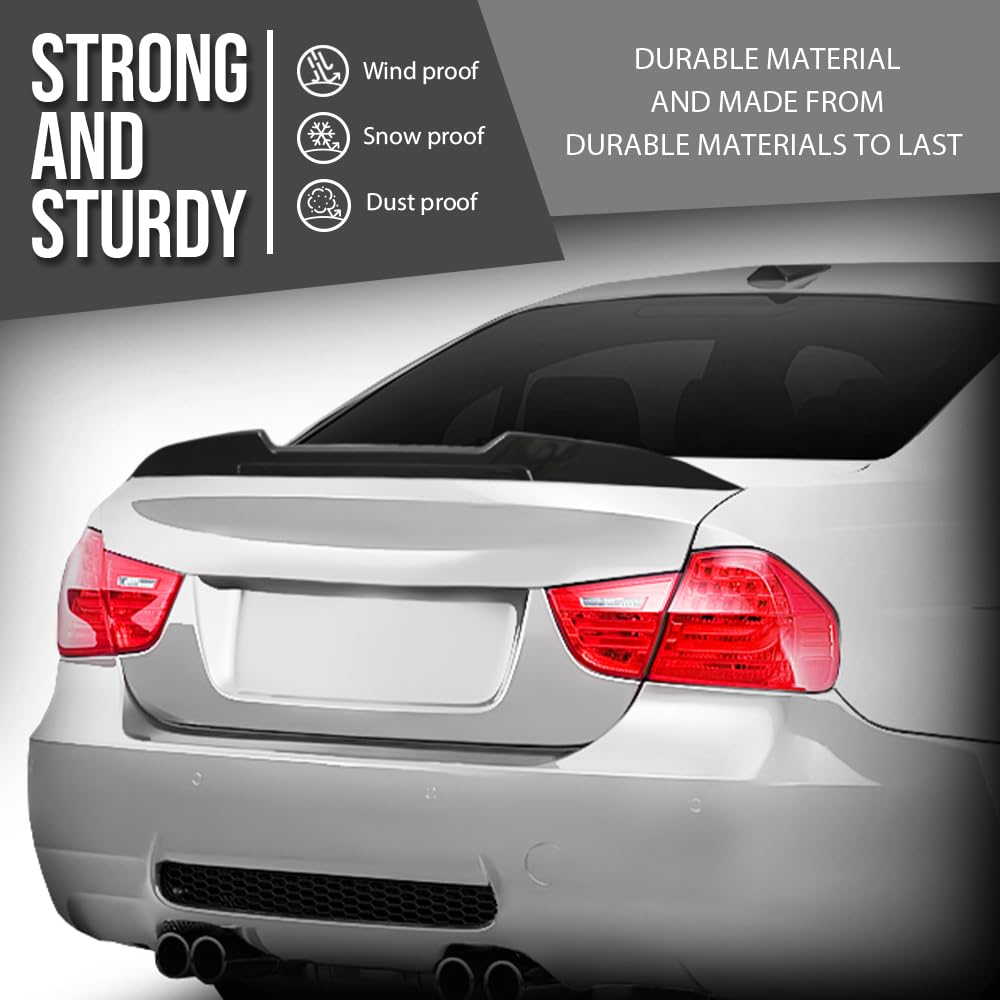G-PLUS Rear Trunk Spoiler Wing Compatible with BMW E90 3 Series All Sedan Models 2006-2011, Fit BMW M3 Sedan Models 2008-2011, Not Fit 2-Door Convertible/2-Door Cou Gloss Black
