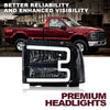 G-PLUS LED DRL Headlights, Compatible with Ford F250 F350 F450 F550 Super Duty 2005-2007 Bumper Headlamps, Smoky Lens Chrome Housing Amber Reflector 6C3Z13008DB FO2502217