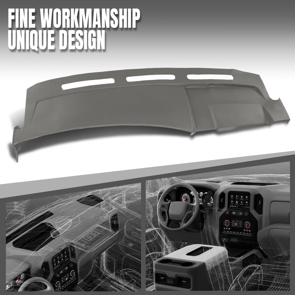 G-PLUS TPE Dash Cover Dashboard Panel Compatible with Cadillac Escalade/Escalade ESV 2003-2006 Fit Cadillac Escalade EXT 2002-2006 Gray