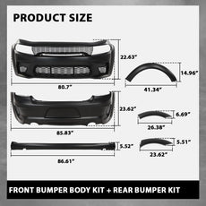 G-PLUS Front Rear Bumper Body Kit for Dodge Charger 2015-2023 SRT Widebody Style Additional Angle