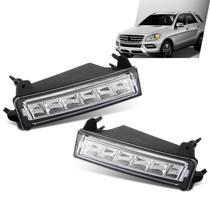 G-PLUS Pair LED Fog Lamp Daytime Running Lights, Compatible with Benz ML Class GL Class 2008-2013/ GLK Class 2009-2013, LH Driver & RH Passenger Side 2PCS, A1648200656, A1648200756