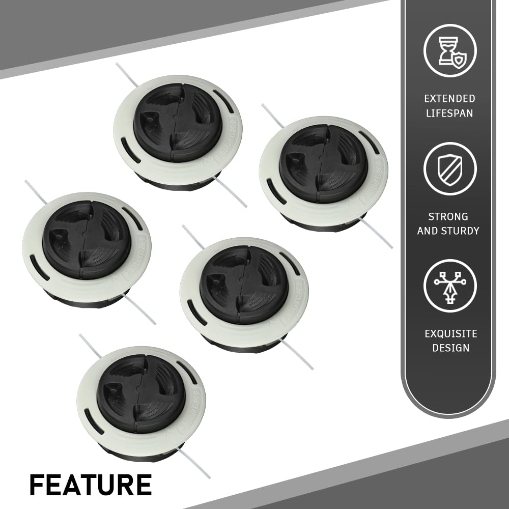 G-PLUS 5pcs C26-2 Trimmer Head Replacement Auto Cut Fit Stihl FS55, FS56, FS70, FS80, FS85, FS87, FS89, FS90, FS91, FS94, FS100, FS111, FS120 Black and White