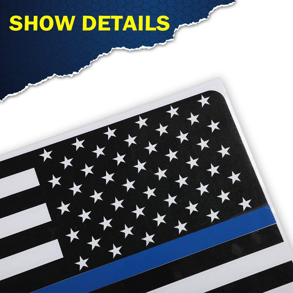 G-PLUS Middle Window American Flag Decal Sticker Compatible with 15-21 F150/250/350 (Blue)