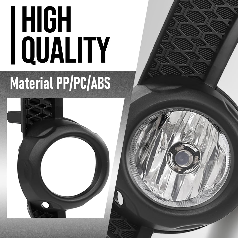 G-PLUS Front Bumper Lower Grill Fog Lights Set Compatible with Toyota 4Runner TRD / SR5 2014-2019 TO1039173, TO1036148 Black