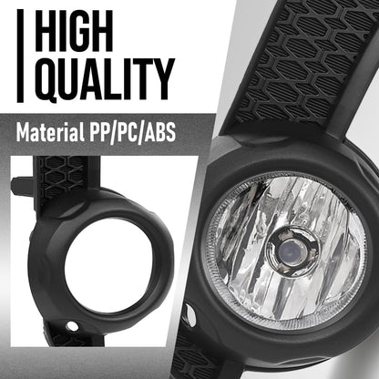 G-PLUS Front Bumper Lower Grill Fog Lights Set Compatible with Toyota 4Runner TRD / SR5 2014-2019 TO1039173, TO1036148 Black