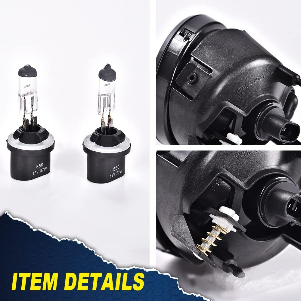 G-PLUS Front Fog Lights Assembly Compatible with 2004-2015 Nissan Titan / 2005-2007 Nissan Armada Clear Lens Driving Fog Lamps Compatible with w/ 889 12V 37.5W Bulbs 2pcs