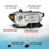 G-PLUS Headlight Assembly Right Side Compatible with Toyota Tacoma SR5 Crew Cab/Extend Cab Pickup 2019-2023 White and Black