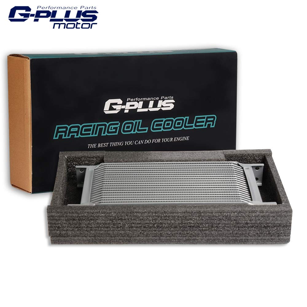 30 Row AN10-10AN Universal Aluminum Engine Transmission Oil Cooler Kit + Oil Filter Relocation Kit Silver