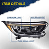 G-PLUS Headlights Assembly, Compatible with 2017 2018 2019 Honda CRV CR-V Right Bumper Headlamp, Clear Lens Black Housing Amber ReflectorBumper Headlamps,faros delanteros