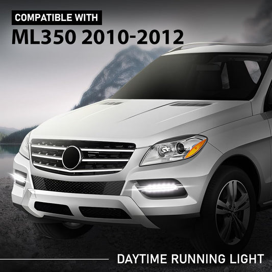 G-PLUS Pair LED Fog Lamp Daytime Running Lights, Compatible with Benz ML Class GL Class 2008-2013/ GLK Class 2009-2013, LH Driver & RH Passenger Side 2PCS, A1648200656, A1648200756