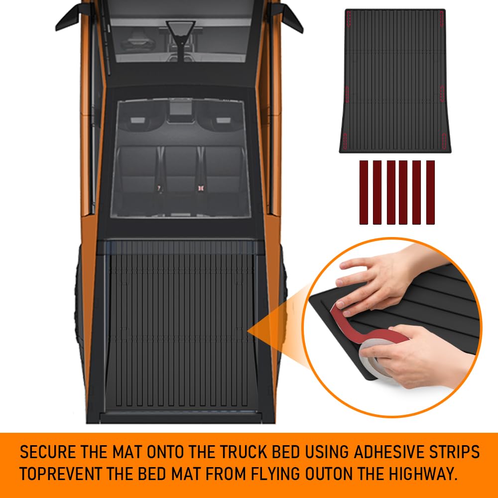 G-PLUS TPE Floor Mats Fit Tesla Cybertruck 2023-2025 1st & 2nd &3rd & 4th Row & Cargo Mat Truck Accessories Cargo Liners All Weather Protection 6PCS Black Alfombras para Carro