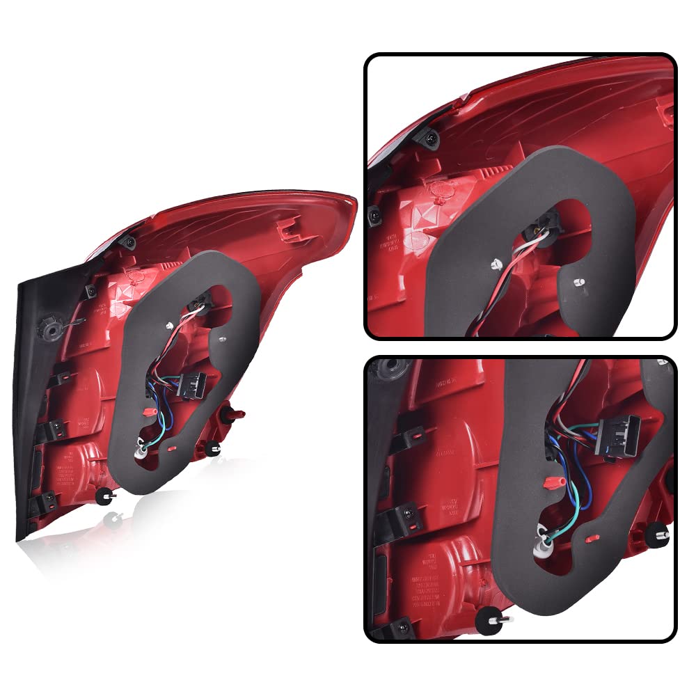 G-PLUS Rear Tail Light, Compatible with Buick Encore 2013-2016 4-Door Sport Utility,Driver Side Only LED Red Lens Chrome Housing Luces Traseras Rear Brake Lamps Assembly