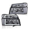 G-PLUS LED Headlights Assembly Compatible with Chevy Colorado/GMC Canyon 2004-2012,Fit Isuzu i-280 i-350 2006,Fit Isuzu i-290 i-370 2007-2008 Headlamps Smoky Lens Chrome Housing Clear Reflector