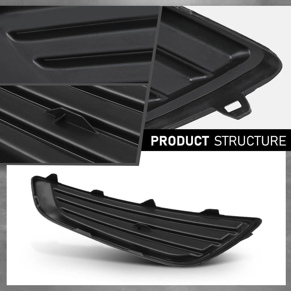 G-PLUS Front Right Fog Light Cover, Compatible with Ford Focus S 2015-2017/ Focus SE 2018, Passenger Side, F1EZ17B814A, FO1039150