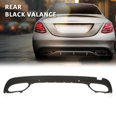 G-PLUS Rear Bumper Valance for Benz C-Class 2015-2016 Black Replacement Side View