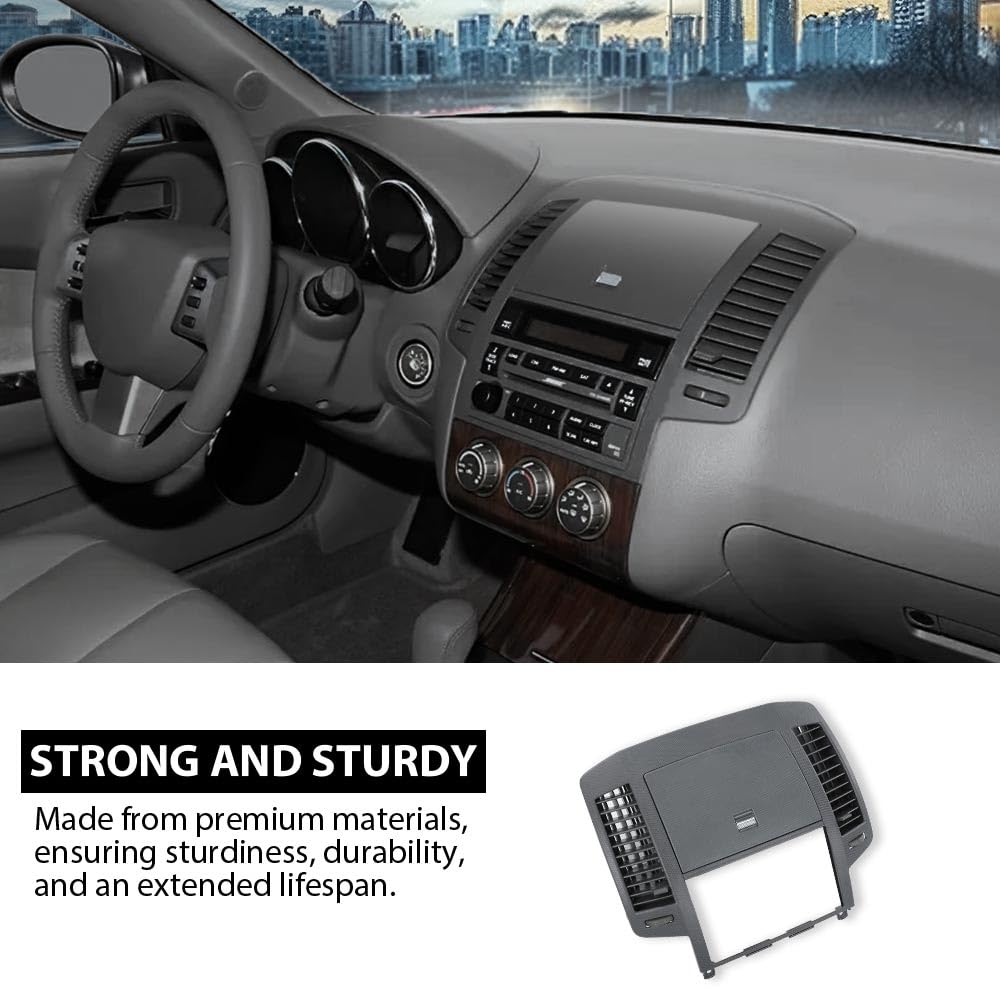 G-PLUS AC Center Dash Bezel Panel Vents Cubby Storage Compatible with Nissan Altima 2005-2006 Gray Dash Cover