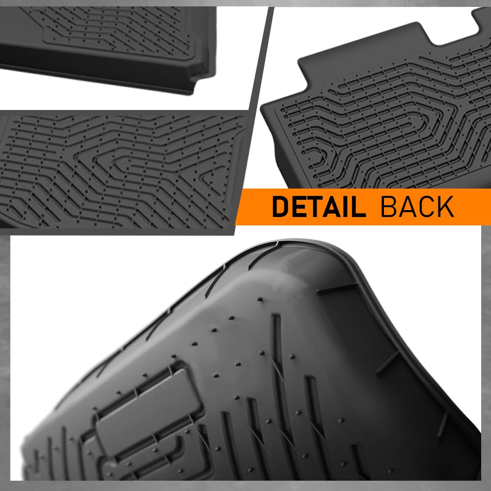 G-PLUS Floor Mats & Cargo Liner Compatible with Ford Mustang Mach E 2021 2022 2023 2024 2025 (Trunk Base Upper Only) All Weather Full Cover Protection TPE Car Floor Liner 1st & 2nd & 3rd Row 4PCS