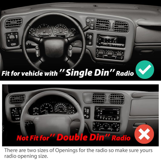 G-PLUS Dash Trim Bezel Cover Compatible with Chevy Blazer S10 GMC Jimmy S15 Sonoma 1998-2004 (Not Fit Double Din) Light Gray
