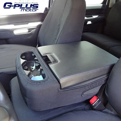 G-PLUS Leather Console Lid Armrest Cover With the Latch Compatible with 2007-2013 Chevy GMC OEM GM Part 20864154