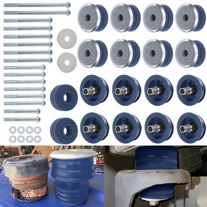 G-PLUS Body Mount Bushing Kit Compatible with Ford F250 F350 Super Duty 2WD and 4WD 2008-2016 Body Cab Mounts & Steel Sleeves & Hardware KF04060BK Blue