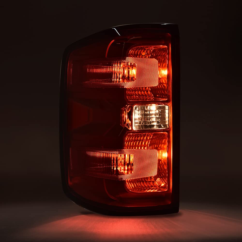 G-PLUS Tail Lights Assembly Brake Lights w/Wiring Harness Taillights,Compatible with Chevy Silverado 1500 2500 HD/GMC Sierra 3500 HD 2016-2019, Red Lens 23295939 23295938 Luces traseras