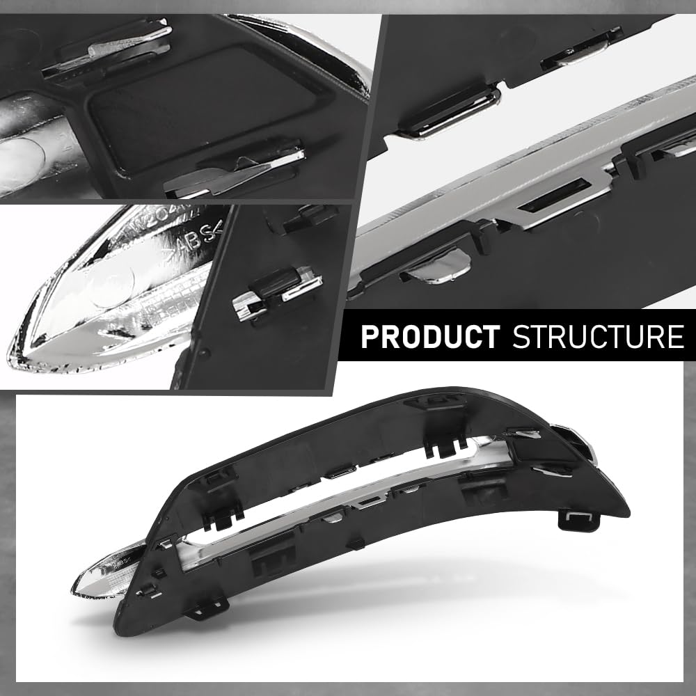 G-PLUS Fog Light Cover Daytime Running Light Cover, Compatible with Benz C250 C350 2012-2015/C300 2012-2014, Fit Models W/o AMG Package & Sport Package