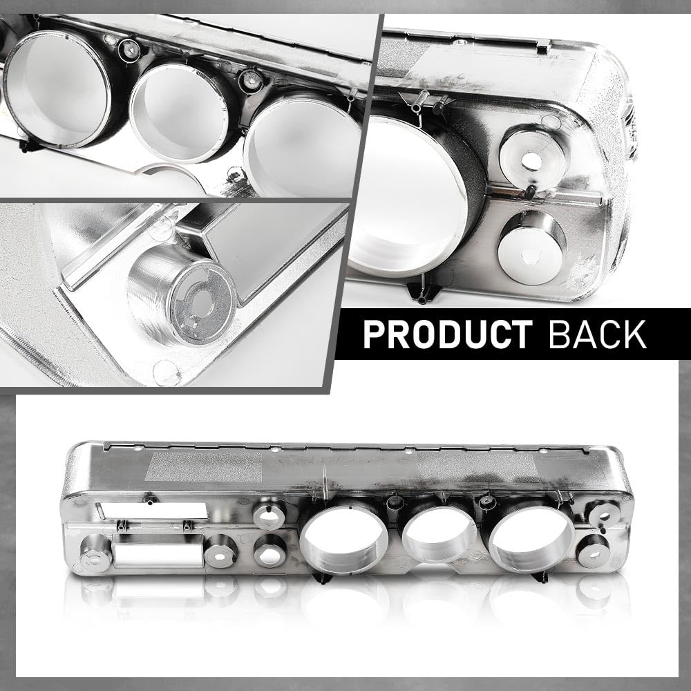 G-PLUS Dash Bezel Compatible with 1965 Chevy Chevelle El Camino with A/C Silver
