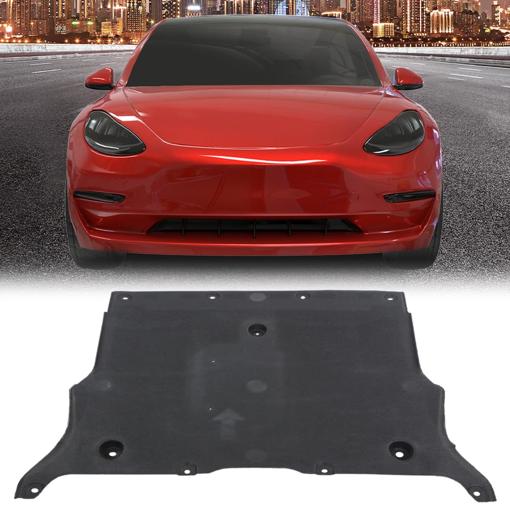 G-PLUS Black Front Under Engine Cover Splash Guard Compatible with Tesla Model 3 2017 2018 2019 2020 2021 2022 2023 1104312-00-B