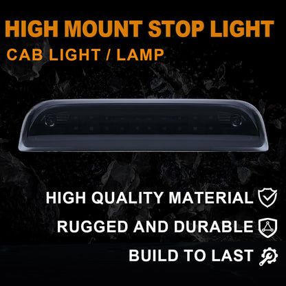 G-PLUS LED Third 3rd Brake Light Compatible with Chevy Silverado/GMC Sierra 1500 2500HD 3500HD 2014-2018 Cargo Light Center High Mount Lamp Tail Light Smoky Lens Black Housing