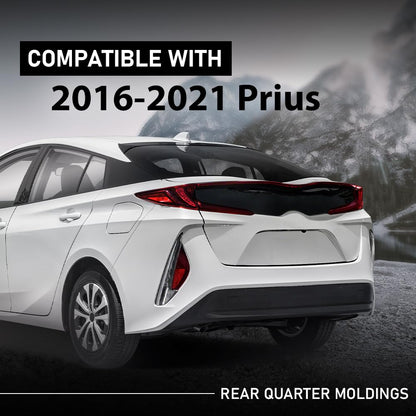 G-PLUS Rear Quarter Moldings Left and Right Side Compatible with Toyota Prius 2016-2021 62505-47012 62506-47012 Glossy Black