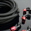G-PLUS Stainless Steel Oil/Fuel Hose & Fitting Hose End Adaptor Kit,Transmission Gas Oil Fuel Line Fittings Kit 5 Meter Universal Replacement (4AN, Black)