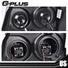 G-PLUS LED Tube Dual Projector Headlights, Compatible with 2007-2014 Chevy Tahoe/Suburban Bumper Headlamps Assembly, Clear Lens Black Housing Clear Reflector,faros delanteros