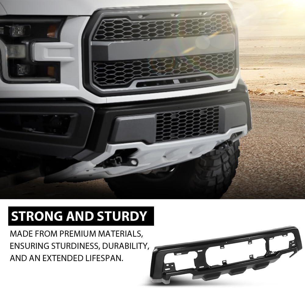 G-PLUS Front Bumper Compatible with Ford F150 Raptor 2017-2020 FO1002433, HL3Z17757A Iron Black