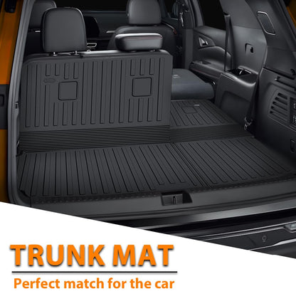 G-PLUS Floor Mats & Trunk Mat Fit Chevy Traverse 7-Seat 2024-2026 (Not Fit Limited 2024)/GMC Acadia 7-Seat 2024-2026/Buick Enclave 2025-2026 All Weather Protection TPE Floor Cargo Liners Accessories