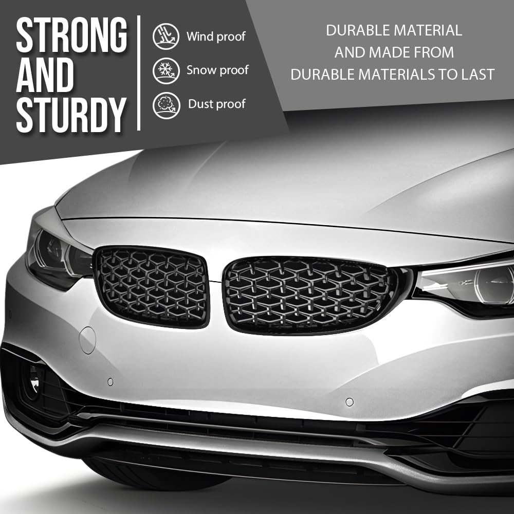G-PLUS Front Upper Grille Compatible with BMW 4 Series F32 F33 F36 F82 2014 2015 2016 2017 2018 Glossy Black