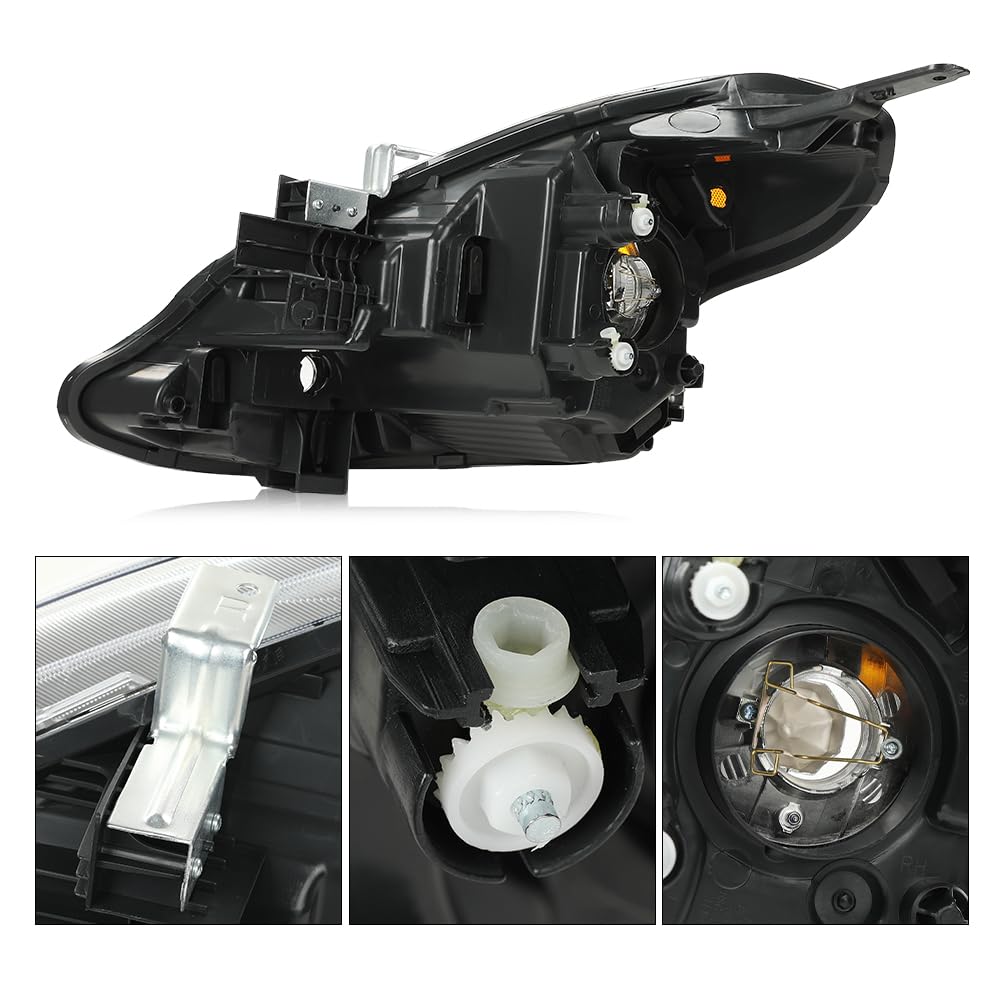 G-PLUS Headlights Assembly w/o Bulbs Driver and Passenger Side Compatible with Nissan Versa 2015-2019 260109KK0A 260609KK0A NI2503230 NI2502230Bumper Headlamps,faros delanteros