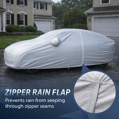 G-PLUS Waterproof All Weather Car Cover for Sedan,Silver