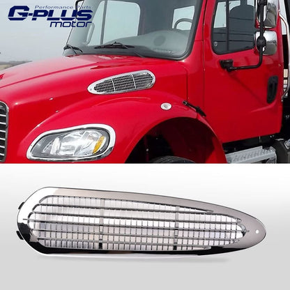 G-PLUS Chrome Hood Grille Grill Air Intake Vent Cover Compatible with 2002-2018 Freightliner M2 100 106 112 Replacement for 17-14809-005, 17-14809-000