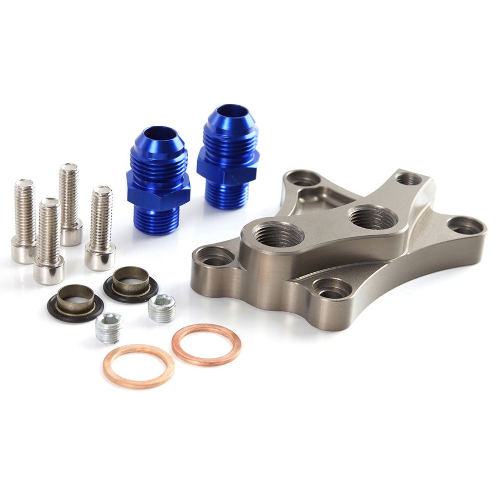 Oil Block Adaptor Wedge Compatible For Nissan SR20DET SILVIA S13 S14 S15 SR20DE 180SX 200SX