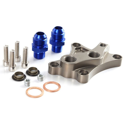 Oil Block Adaptor Wedge Compatible For Nissan SR20DET SILVIA S13 S14 S15 SR20DE 180SX 200SX