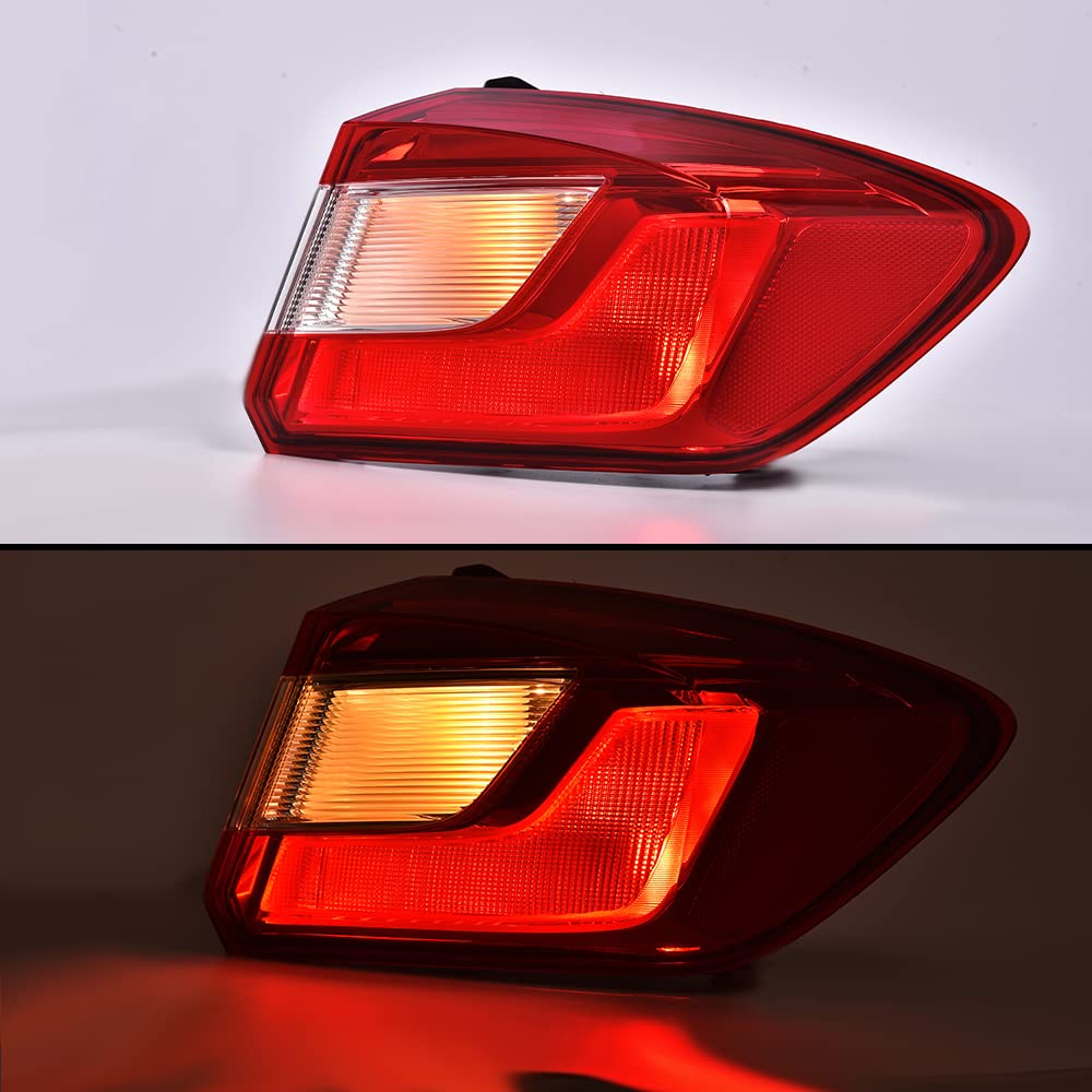 G-PLUS Tail Light w/Bulbs & Wiring Harness Red Lens Fit Chevy Cruze LS LT LTZ Premier 4-Door Sedan 2016 2017 2018 2019 Rear Brake Lamp Chrome Housing Right Passenger Side Luces TraserasAssembly