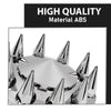 G-PLUS Front Wheel Covers Set Chrome Hub Cover 33mm Spiked Hub Axle Compatible with Semi-Truck 20",22.5" and 24.5" Wheels ABS Plastic Silver Pair