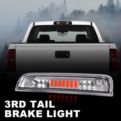 G-PLUS LED 3rd Third Brake Light Compatible with Chevy Silverado/GMC Sierra 1500 2014-2020, High Mount Cargo Lamp Type I, Clear Lens Chrome Housing, 23509162 20979071